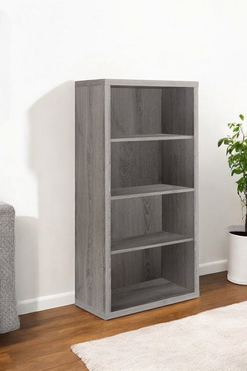 11.75" x 23.75" x 47.5" Cappuccino Particle Board Adjustable Shelves Bookshelf